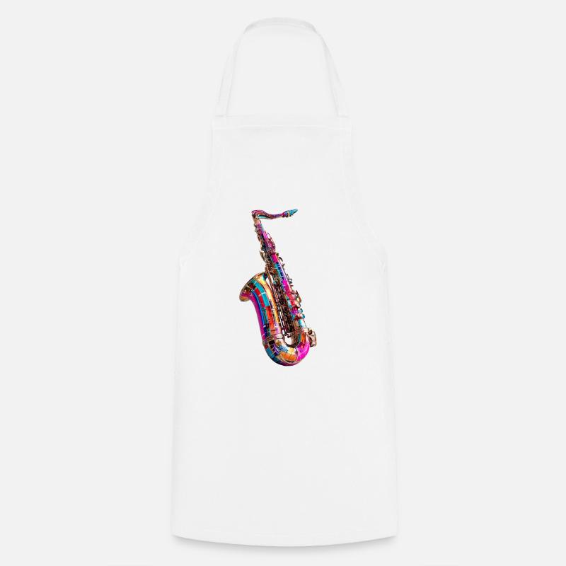 Design de saxophone coloré - Tablier de cuisine - blanc