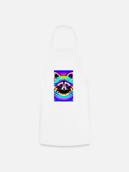 Psychedelischer Waschbär 01 - Kochschürze - Weiß