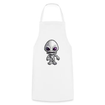 Alien / Außerirdisch / Ufo / Area 51 / All / Mars - Cooking Apron - white - Front - AI Model Male 185 dark (185cm)