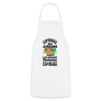 Capybara rongeur Capybara sont une citation impressionnante - Tablier de cuisine - blanc - Devant - AI Model Male 185 dark (185cm)