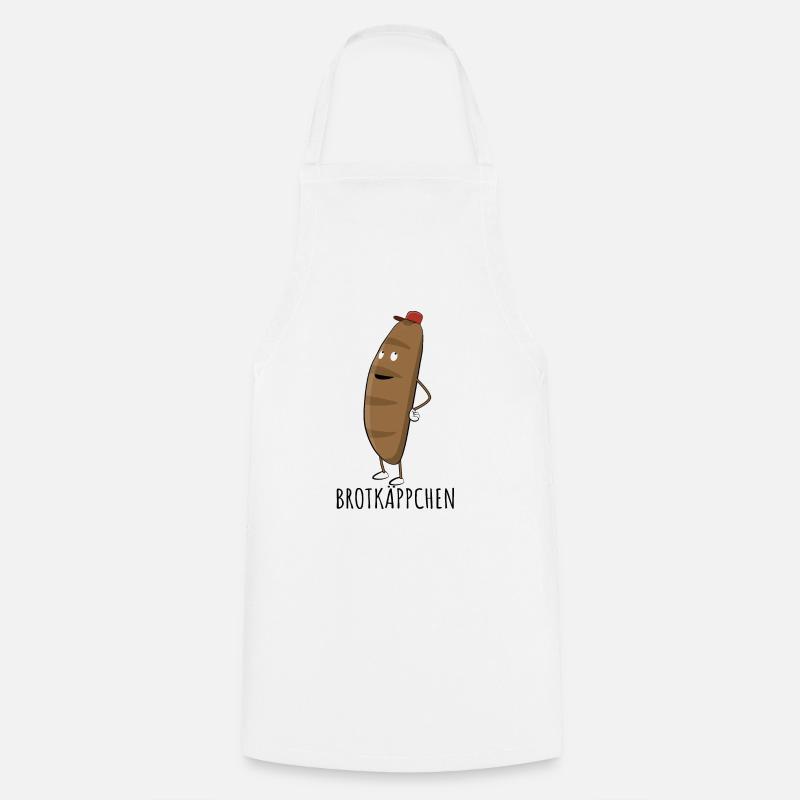 Brotkäppchen Ein Brot mit roter Kappe - Wortspiel - Kochschürze - Weiß