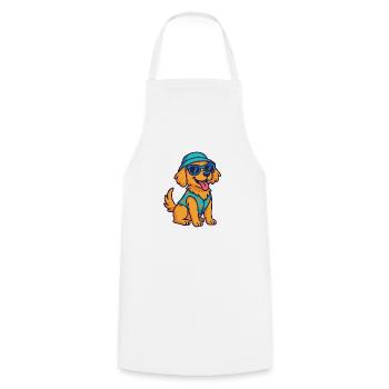 Cooler Hund – Süßer Cartoon mit Stil - Kochschürze - Weiß - Vorne - AI Model Male 185 dark (185cm)