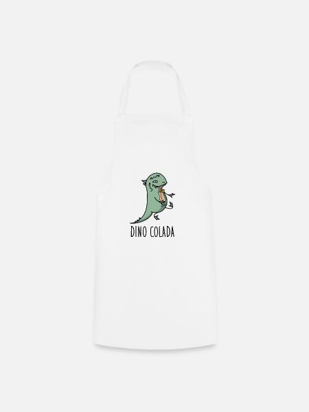 Dino mit Cocktail - Kochschürze - Weiß