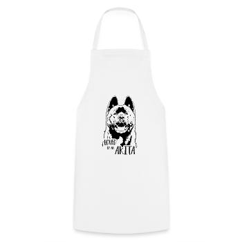 AKITA aimé par un chien Akita disant chiens Wilsigns - Tablier de cuisine - blanc - Devant - AI Model Male 185 dark (185cm)