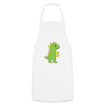 Dinosaurier - Motivfarben anpassbar - Kochschürze - Weiß - Vorne - AI Model Male 185 dark (185cm)