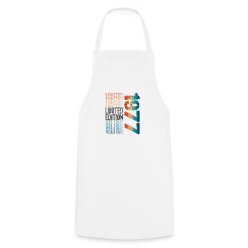 Limited Edition Since 1977 Birthday Vintage 1977 - Cooking Apron - white - Front - AI Model Male 185 dark (185cm)