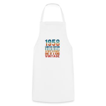 Limited Edition Since 1958 Birthday Vintage 1958 - Cooking Apron - white - Front - AI Model Male 185 dark (185cm)