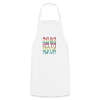 Limited Edition Since 2003 Birthday Vintage 2003 - Cooking Apron - white - Front - AI Model Male 185 dark (185cm)