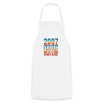 Limited Edition Since 2007 Birthday Vintage 2007 - Cooking Apron - white - Front - AI Model Male 185 dark (185cm)
