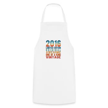 Edition limitée depuis 2016 Anniversaire Millésime 2016 - Tablier de cuisine - blanc - Devant - AI Model Male 185 dark (185cm)