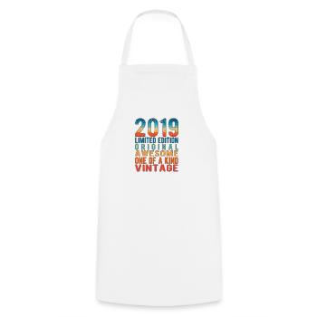 Edition limitée depuis 2019 Anniversaire Millésime 2019 - Tablier de cuisine - blanc - Devant - AI Model Male 185 dark (185cm)