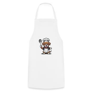 Dog Chef Dog Friends Gift Cooking BBQ - Cooking Apron - white - Front - AI Model Male 185 dark (185cm)