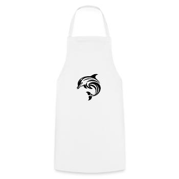 Elegant dynamic dolphin in leap - Cooking Apron - white - Front - AI Model Male 185 dark (185cm)