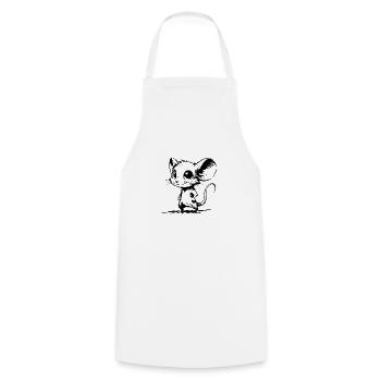 Funny Baby Kids Mouse Cartoon Style - Cooking Apron - white - Front - AI Model Male 185 dark (185cm)
