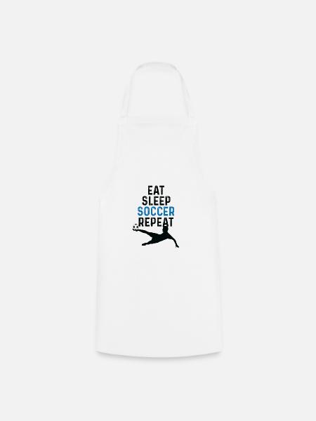 Eat Sleep Soccer Repeat - Kochschürze - Weiß