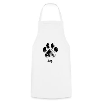 Patte de chien - Chien - Tablier de cuisine - blanc - Devant - AI Model Male 185 dark (185cm)