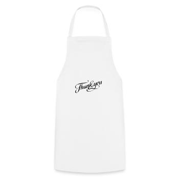 thank you | Thank you thanks - Cooking Apron - white - Front - AI Model Male 185 dark (185cm)