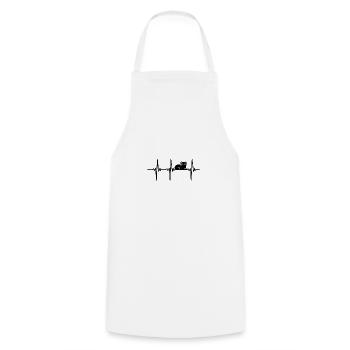 Heartbeat for kittens - Cooking Apron - white - Front - AI Model Male 185 dark (185cm)