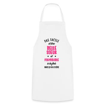 Belle Beau-Frère / Belle-Sœur / Beau Frere / Belle - Tablier de cuisine - blanc - Devant - AI Model Male 185 dark (185cm)
