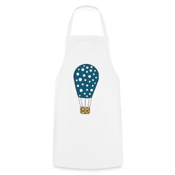 blue hot air balloon - Cooking Apron - white - Front - AI Model Male 185 dark (185cm)