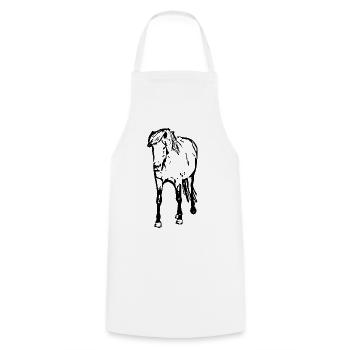 Horses T-shirt Gift Rider - Cooking Apron - white - Front - AI Model Male 185 dark (185cm)