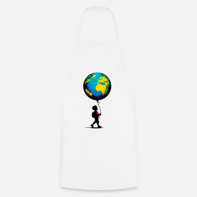 Planet Erde - Kochschürze - Weiß