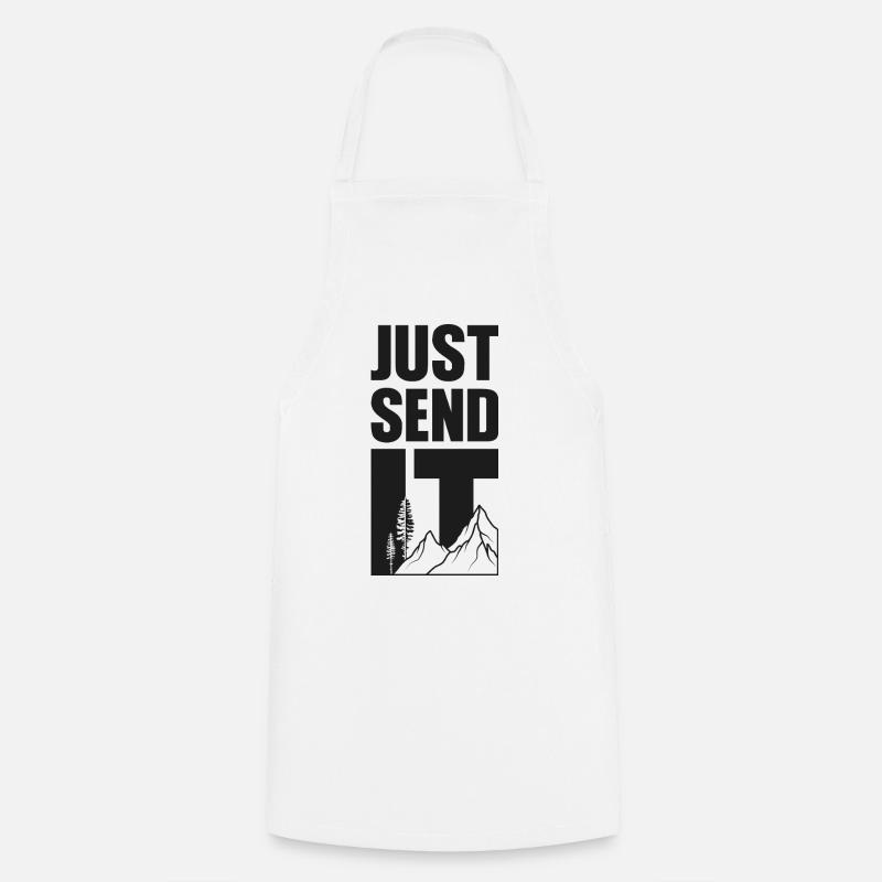 Just Send It - Black - Cooking Apron - white