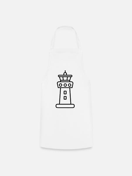 Kontrollturm - Kochschürze - Weiß