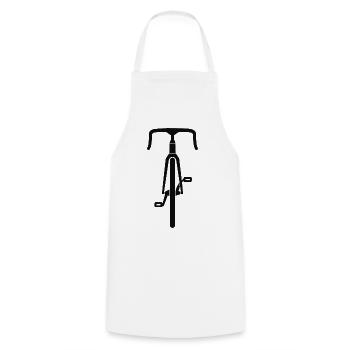 Road Bike Silhouette Front View Black - Cooking Apron - white - Front - AI Model Male 185 dark (185cm)