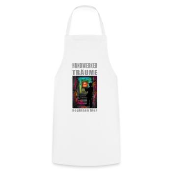 Artisan Dreams: Neon Trail - Cooking Apron - white - Front - AI Model Male 185 dark (185cm)