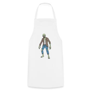 Ragged Zombie-Stil Illustration - Kochschürze - Weiß - Vorne - AI Model Male 185 dark (185cm)