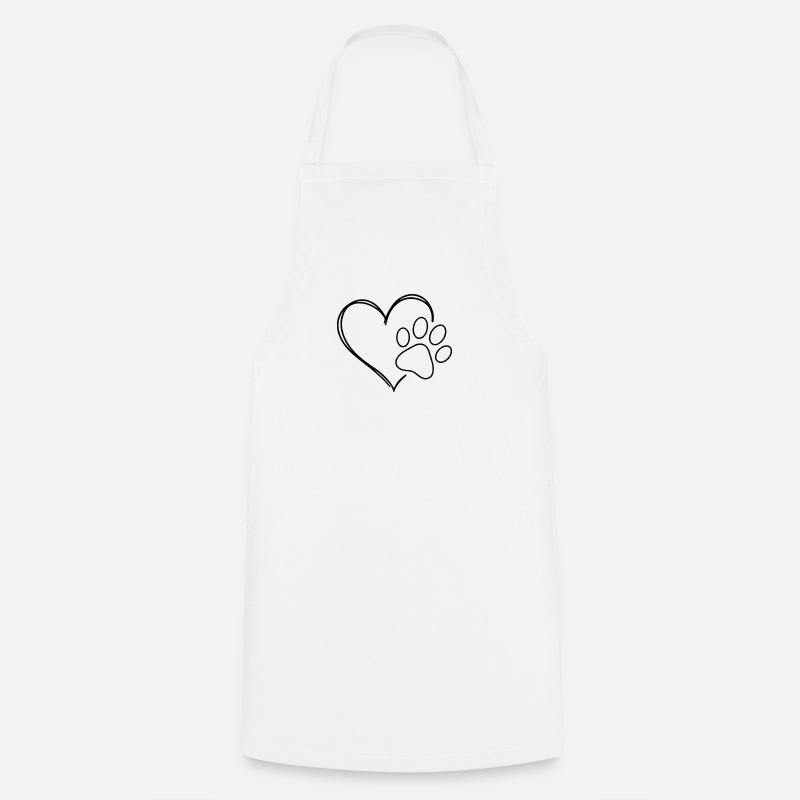 Heart and paw - Cooking Apron - white