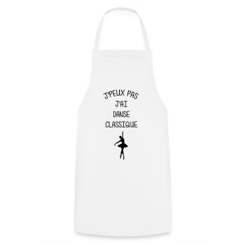 I can't, I have classical dance - Cooking Apron - white - Front - AI Model Male 185 dark (185cm)