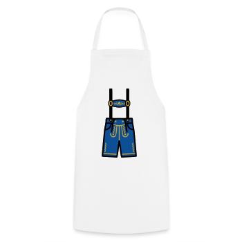 Lederhose Bayern Tracht Volksfest Biergarten - Kochschürze - Weiß - Vorne - AI Model Male 185 dark (185cm)