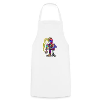 Vibrant Cubism Portrait Street Style - Cooking Apron - white - Front - AI Model Male 185 dark (185cm)