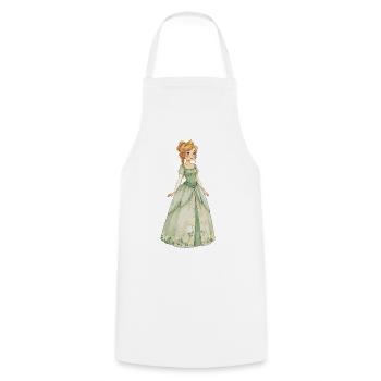 Elfenprinzessin im Smaragdgrünen Kleid - Kochschürze - Weiß - Vorne - AI Model Male 185 dark (185cm)