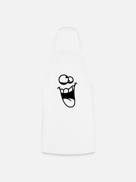 Crazy Face - Kochschürze - Weiß