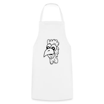 Chicken in love - Cooking Apron - white - Front - AI Model Male 185 dark (185cm)