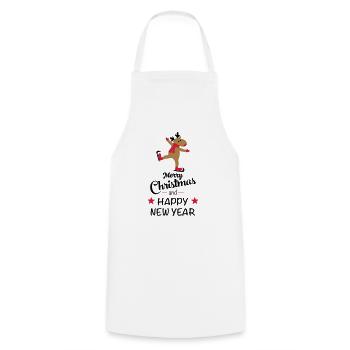 Funny Christmas - Cooking Apron - white - Front - AI Model Male 185 dark (185cm)