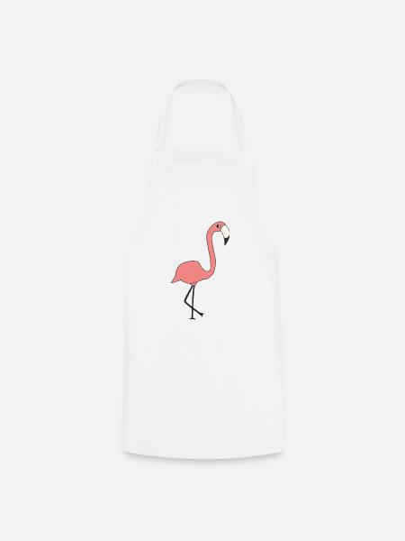 Flamingo - Cooking Apron - white