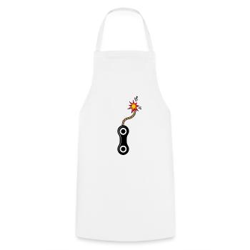 Bicycle "exlosive bike chain" Gravel bike cyclist - Cooking Apron - white - Front - AI Model Male 185 dark (185cm)
