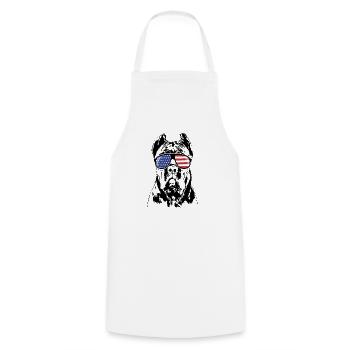 CANE CORSO ITALIANO America Flag Glasses Wilsigns - Cooking Apron - white - Front - AI Model Male 185 dark (185cm)