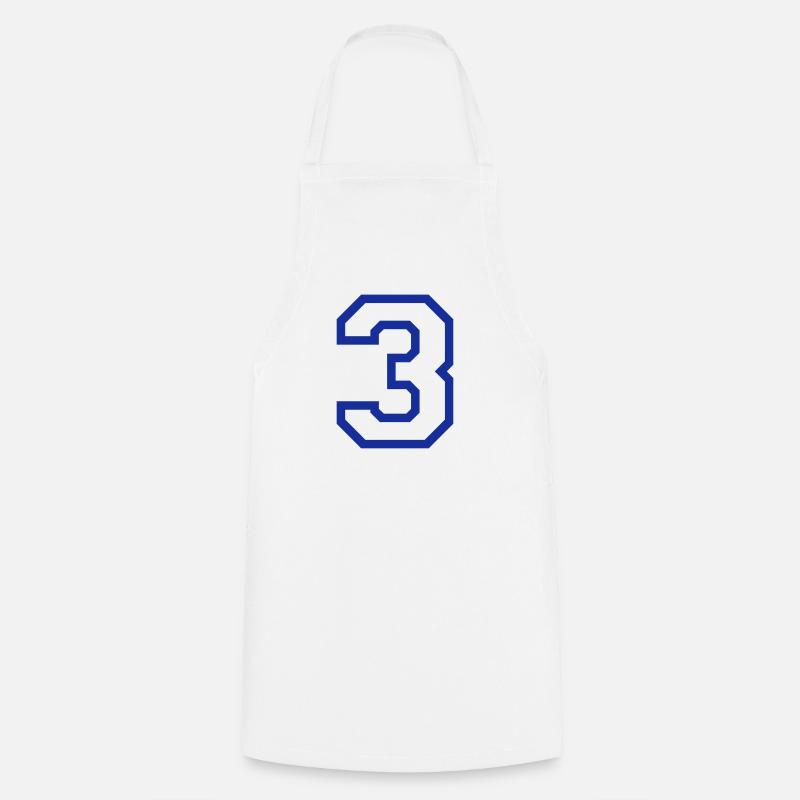 THE NUMBER 3-3 - Cooking Apron - white