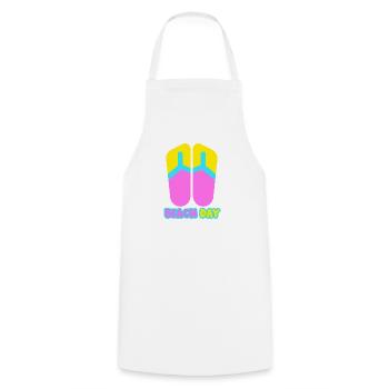 Beach Day Flip Flop in Sommerfarben - Kochschürze - Weiß - Vorne - AI Model Male 185 dark (185cm)