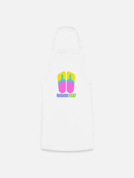 Beach Day Flip Flop in Sommerfarben - Kochschürze - Weiß