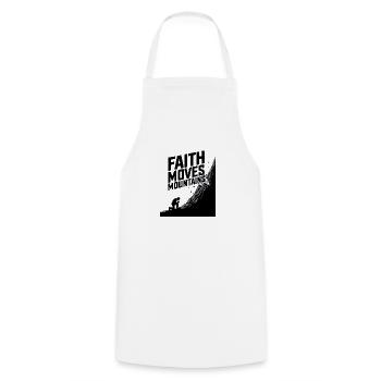 Faith moves mountains - Glaube versetzt Berge - Kochschürze - Weiß - Vorne - AI Model Male 185 dark (185cm)