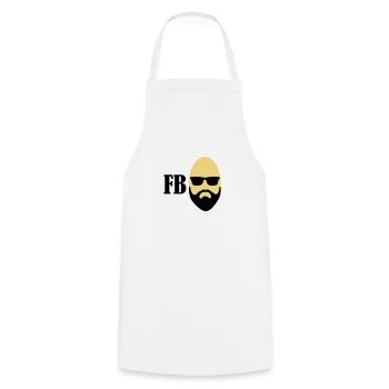 FBI - Cooking Apron - white - Front - AI Model Male 185 dark (185cm)