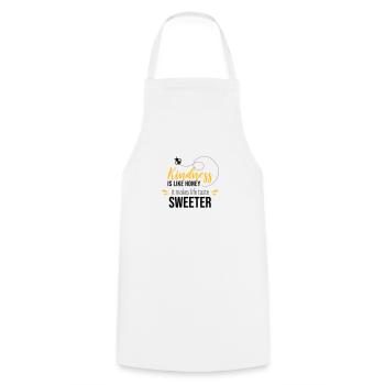 Kindness is honey - Cooking Apron - white - Front - AI Model Male 185 dark (185cm)