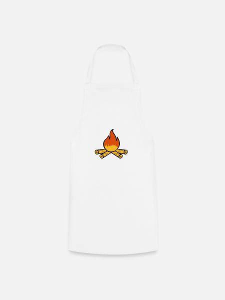 feu de camp - Tablier de cuisine - blanc