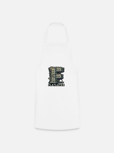 Flatlayer Techno - Kochschürze - Weiß